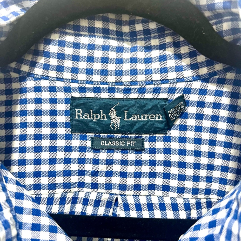 Ralph Lauren Classic Fit blue Gingham Shirt XL - Picture 2 of 8